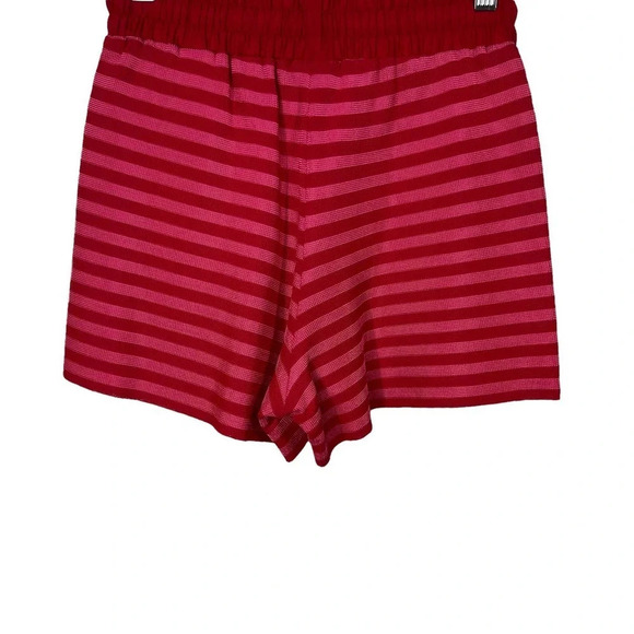 Sandro Red and Pink Striped Knit Drawstring Shorts Size 1 / US Small - Picture 6 of 11